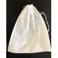 White Cotton Muslin Bags with Drawcord 12"x14" (12)